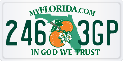 FL license plate 2463GP