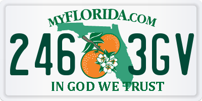 FL license plate 2463GV