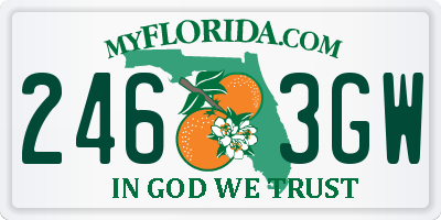 FL license plate 2463GW