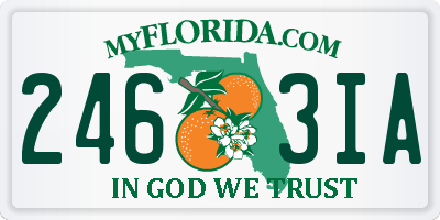 FL license plate 2463IA