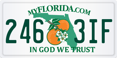 FL license plate 2463IF