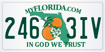 FL license plate 2463IV