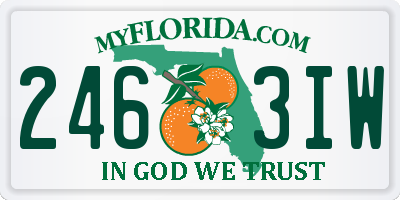 FL license plate 2463IW