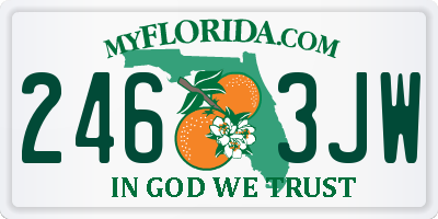 FL license plate 2463JW