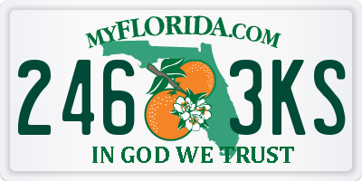 FL license plate 2463KS
