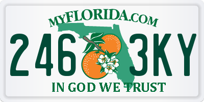 FL license plate 2463KY