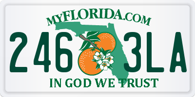 FL license plate 2463LA