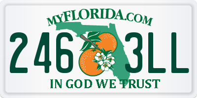 FL license plate 2463LL