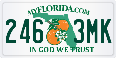FL license plate 2463MK