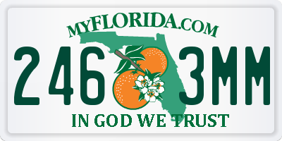 FL license plate 2463MM