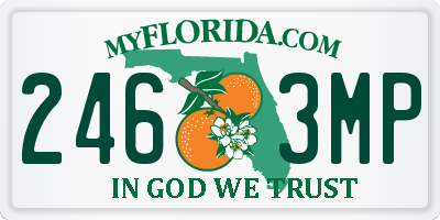 FL license plate 2463MP