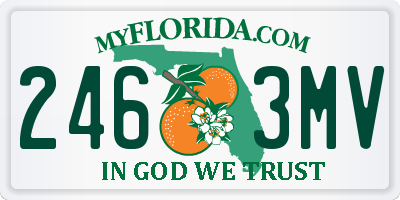 FL license plate 2463MV