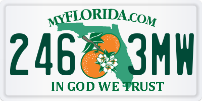 FL license plate 2463MW