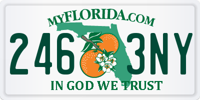 FL license plate 2463NY