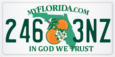FL license plate 2463NZ