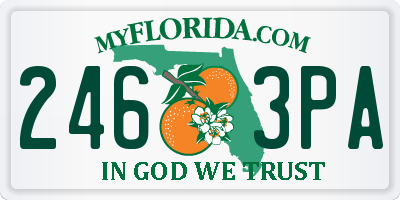 FL license plate 2463PA