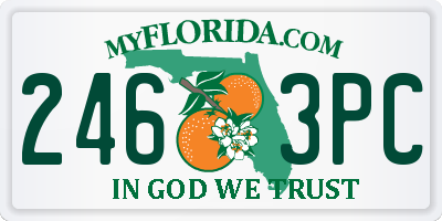 FL license plate 2463PC