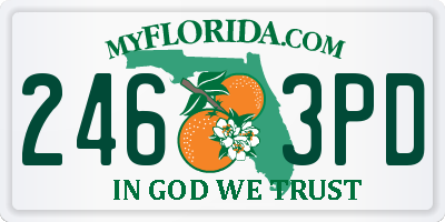 FL license plate 2463PD
