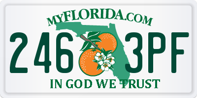 FL license plate 2463PF