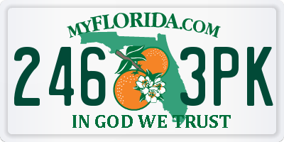 FL license plate 2463PK