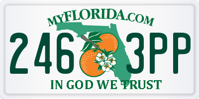 FL license plate 2463PP
