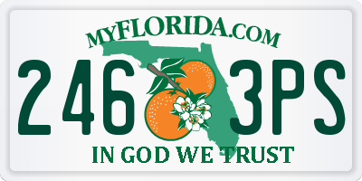 FL license plate 2463PS
