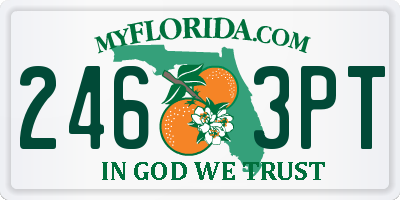 FL license plate 2463PT