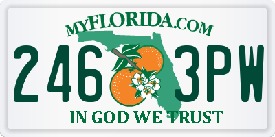 FL license plate 2463PW