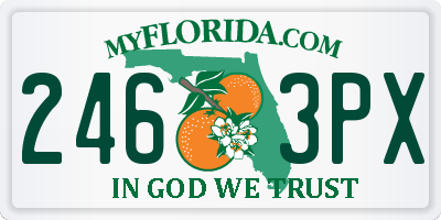 FL license plate 2463PX