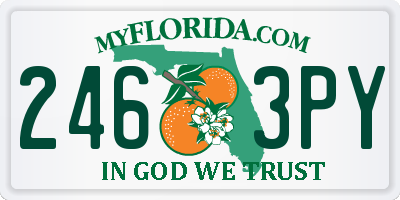 FL license plate 2463PY