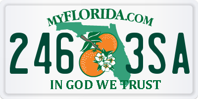 FL license plate 2463SA