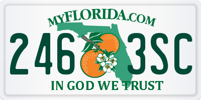 FL license plate 2463SC