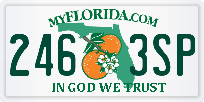 FL license plate 2463SP