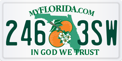 FL license plate 2463SW