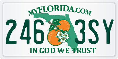 FL license plate 2463SY