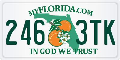 FL license plate 2463TK