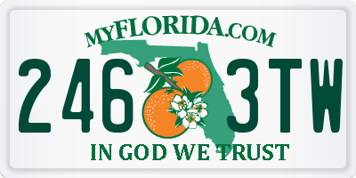 FL license plate 2463TW