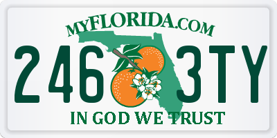 FL license plate 2463TY