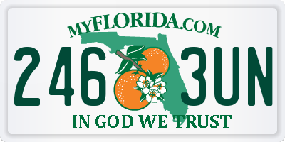 FL license plate 2463UN