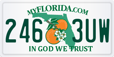 FL license plate 2463UW