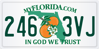 FL license plate 2463VJ