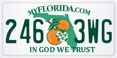 FL license plate 2463WG