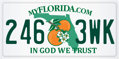 FL license plate 2463WK