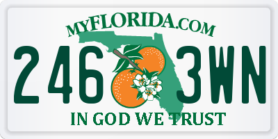 FL license plate 2463WN