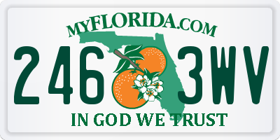 FL license plate 2463WV