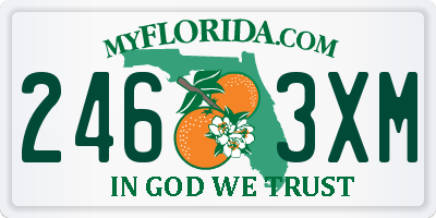 FL license plate 2463XM