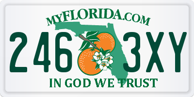 FL license plate 2463XY