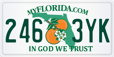 FL license plate 2463YK