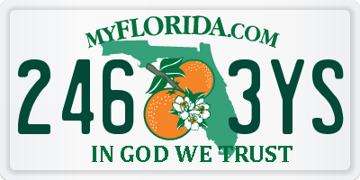 FL license plate 2463YS