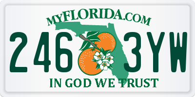 FL license plate 2463YW